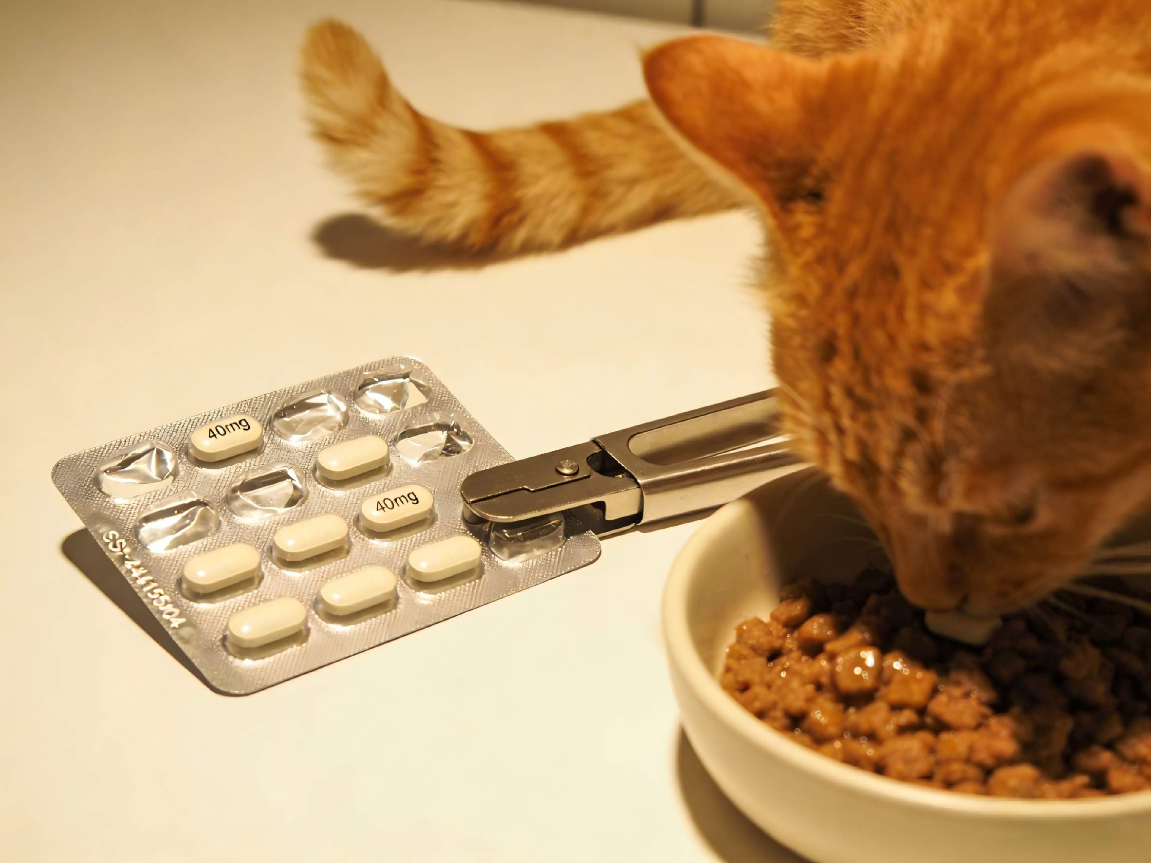 The cat that takes medicine on steady schedules